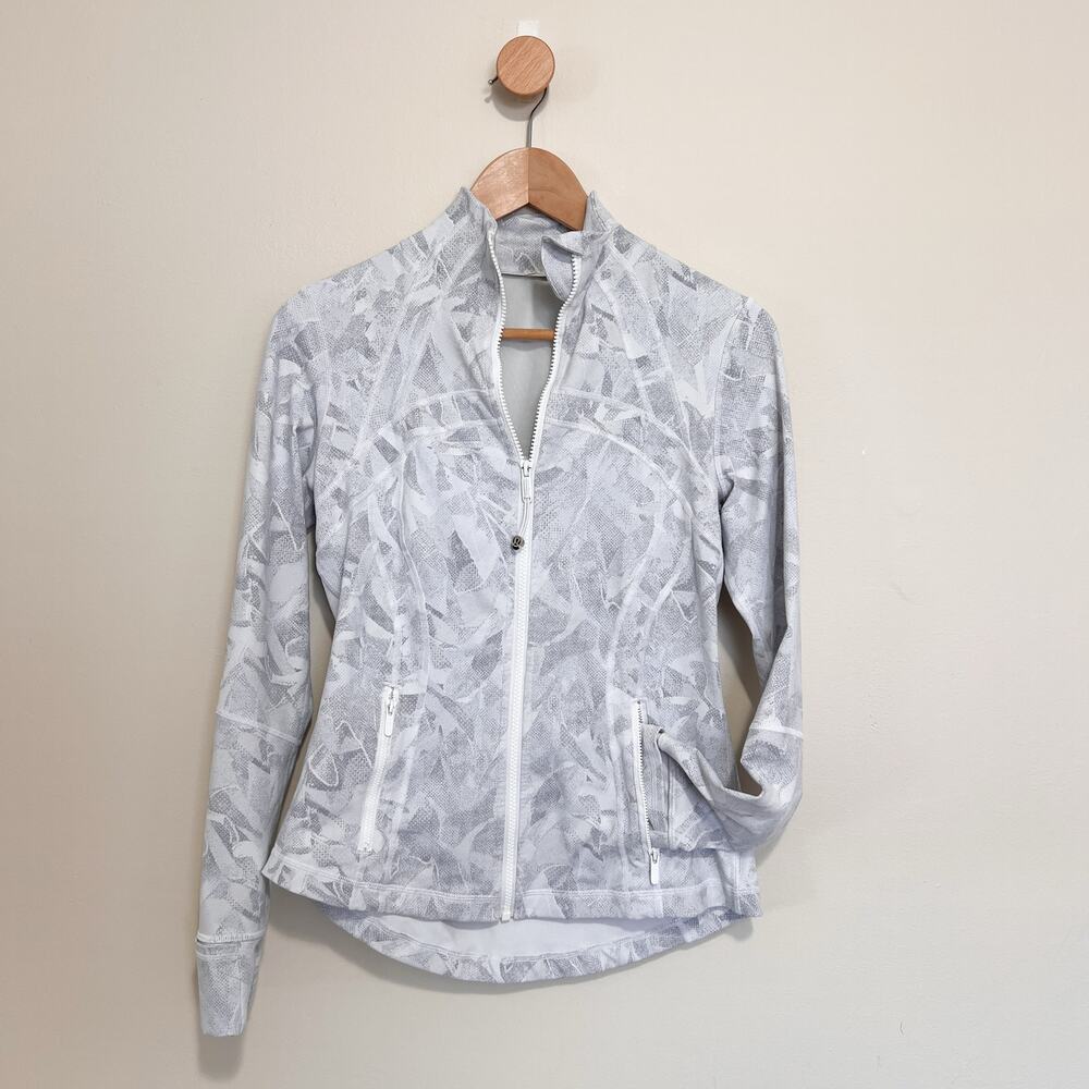 Lululemon Define Jacket Women’s Gray Camo Zip Workout SZ 8